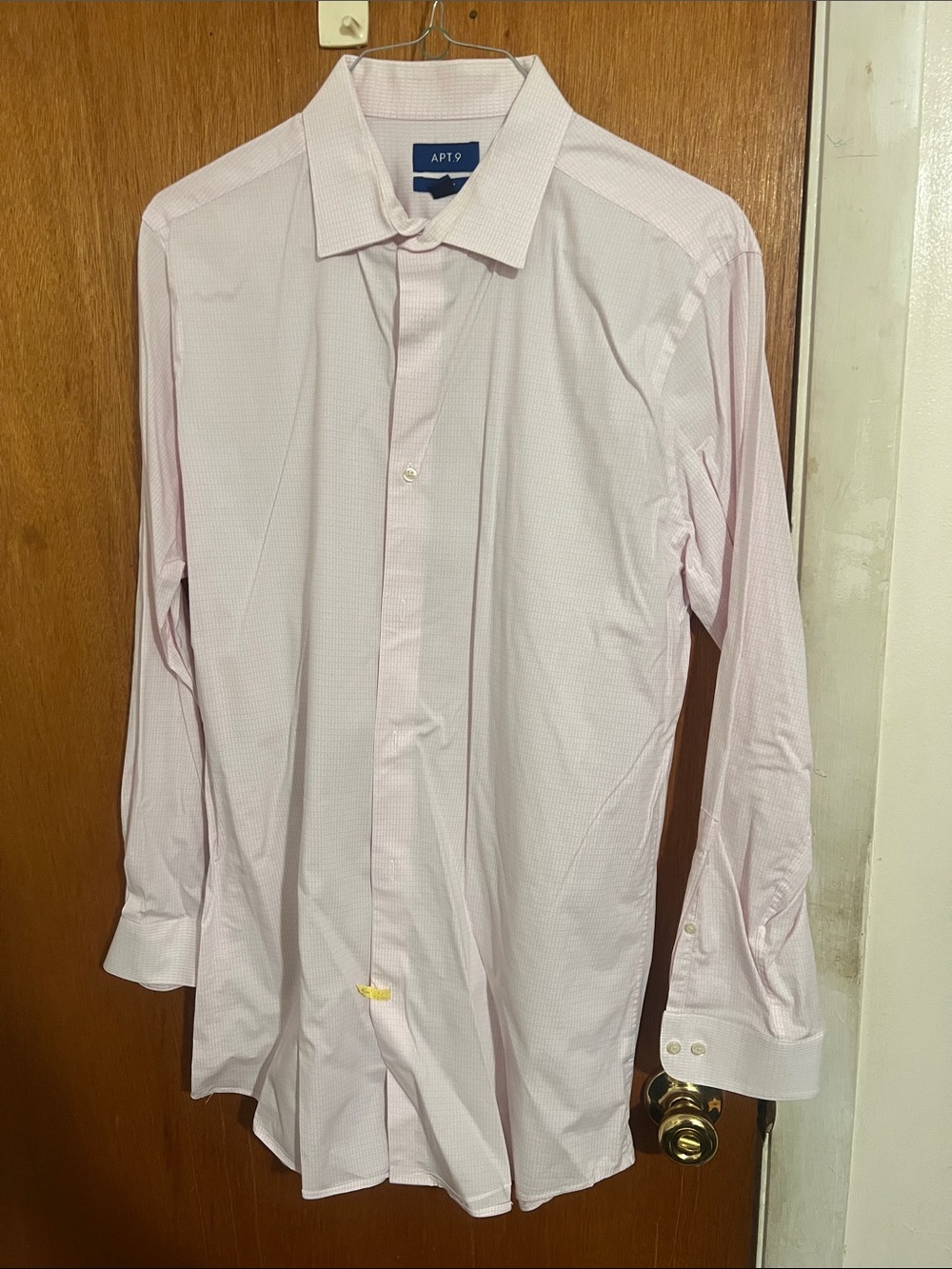 Apt. 9 Men's Pale Pink Micro-Pattern Dress Shirt! Slim fit! 16-16.5, 32/33!